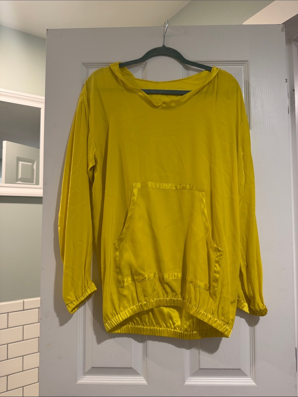 Sunshine Yellow Women's Silk Pullover Hoodie
